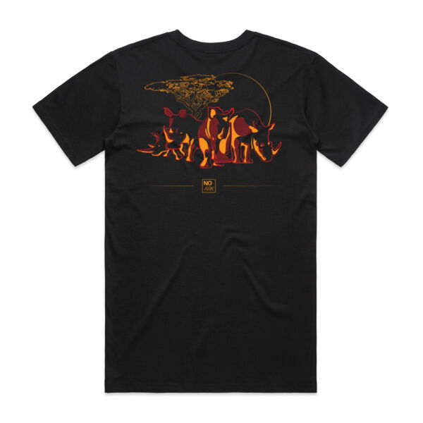 Mens - Black Rhinoceros Savanna Tee - Rhino on chest Thumbnail